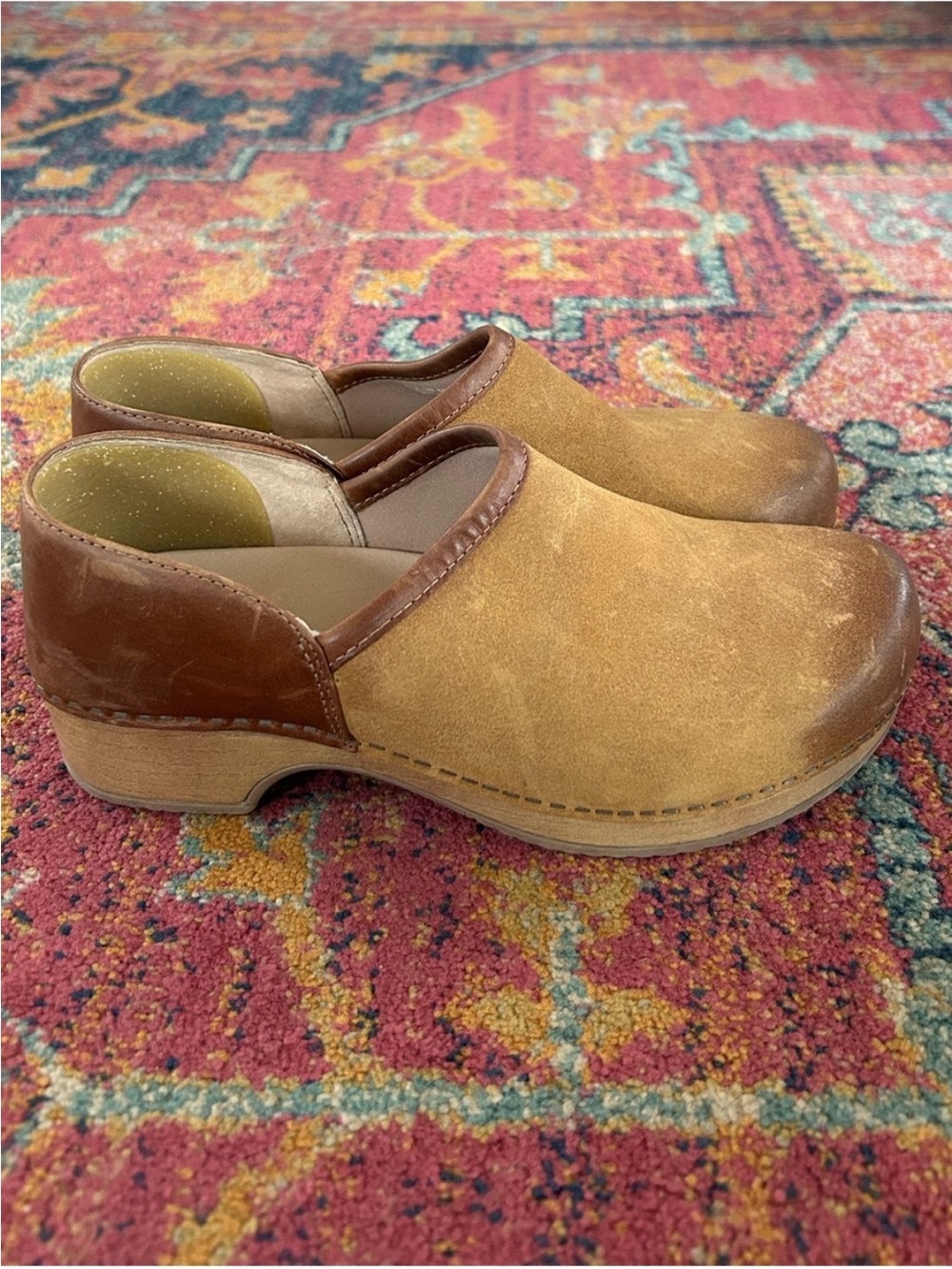 Dansko | Women’s Tan Burnished Suede Leather Brenna Classic Clogs Size 9 - Picture 10 of 16